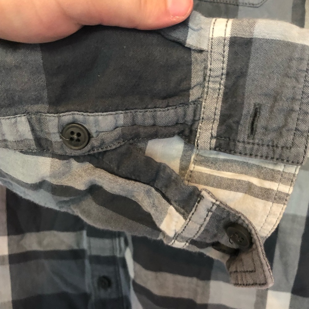 Columbia sz m gray plaid button front hiking shirt - Picture 4 of 7
